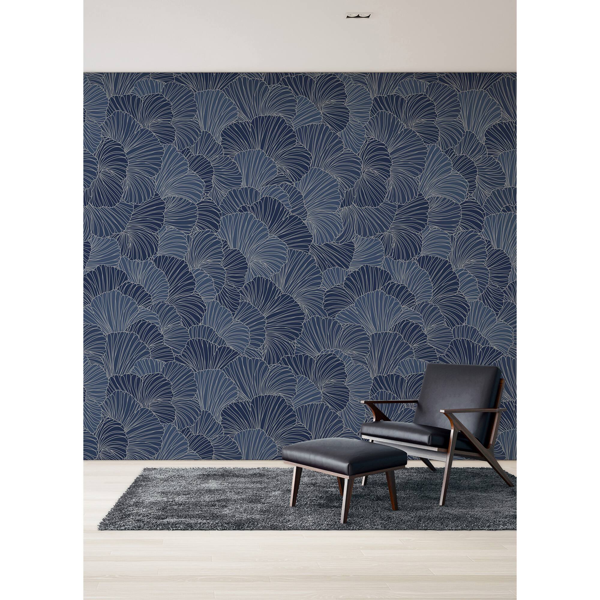 Katie Hunt Royal Blue Petals Wall Mural